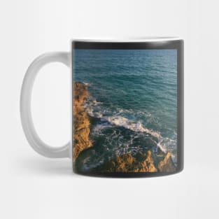 Blue sea waves of playa arrabassada Spain Mug